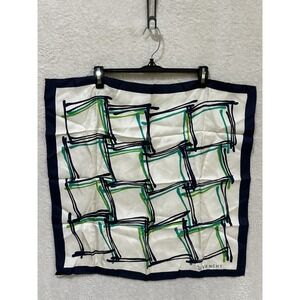 Givenchy Blue/White/Green Silk Scarf 23"x23" Geometric